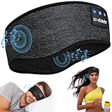 LC-dolida Schlafkopfhörer Bluetooth 5.4, Schlaf Stirnband Kopfhörer Headband Schlafmaske, Sportskopfhörer Musik schlafen Stirnband für Sport Training, Joggen, Yoga, Reisen (schwarz)