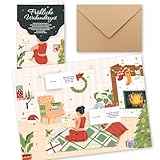 DPKOW Adventskalender 2025 Frauen Damen, 2025 Achtsamkeitskalender Karte mit Türchen, Mindful Lebensfreude Adventskalender Sprüche Achtsamkeitskalender Positive Gedanken Spiritueller Advent Kalender