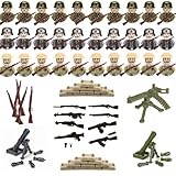 YEWCEP Waffen Militär Set für Figuren, 30 Mini Soldaten Figuren Spielzeug, Ww2 Armee Waffen Spielzeug Set, Ww2 Military Kit für Kinder Geschenke