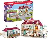 SCHLEICH Horse Club | Lakeside Pferdehof 42551 | Set inkl. Haus mit Pferdestall, 2 Pferden, Hannah, ihren Eltern & Zubehör | tolles Geschenk für Kinder | Pferde Spielzeug ab 5 Jahre | 192 Teile