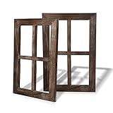 BESTOOL Wand Vintage Holzfensterrahmen Punk Antique Home Dekoration Deko für Zuhause oder im Freien, Nicht für Bilder, 2 Stück (40 X 28 cm) (Brau)