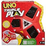 Mattel Games UNO Triple Play, Uno Kartenspiel für die Familie, mit Licht und Soundeffekten, Perfekt als Kinderspiel, Reisespiel oder Spiel für Erwachsene, für 2-6 Spieler, ab 7 Jahren, HCC21