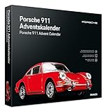 FRANZIS 55199 - Porsche 911 Adventskalender rot, Metall Modellbausatz im Maßstab 1:43, inkl. Soundmodul und 52-seitigem Begleitbuch