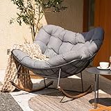 Grand patio Schaukelstuhl Garten Schwingsessel schaukelsessel Wohnzimmer Relaxstuhl mit gepolsterter, bis 150 kg belastbar für Garten, Schlafzimmer, Wohnzimmer, Ecke, Veranda, Hellgrau