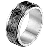 FaithHeart Edelstahl Damen Herren Spinnerring Keltischer Knot Meditationsring drehbarer Fingerring Paarring Ehering mit Geschenkebox für Ehepaar