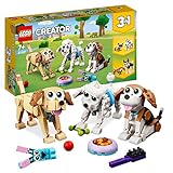 LEGO 31137 Creator 3in1 Niedliche Hunde Set mit Dackel-, Mops-, Pudel-Tierfiguren und mehr, Spielzeug für Kinder, Mädchen und Jungen, ab 7 Jahren, Geschenk für Hundeliebhaber