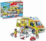 PLAYMOBIL City Life 71202 Rettungswagen mit Licht und Sound, Spielzeug für Kinder ab 4 Jahren