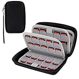 QIMEI-SHOP Spiele Aufbewahrungsbox Kompatibel mit Nintendo Switch Game Card Case mit 80 Schlitze für Game-Karten Tragebar Hartschalen Schwarz