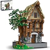 fisca Mittelalterliche Architektur Blacksmith Building Block Set mit LED Licht - 1991 PCS Bau-Spielzeug für Sammler, Modell der mittelalterlichen Hütte, Dekorative Bastelidee für Erwachsene und Kinder