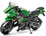 Technik Motorrad Modell für Kawasaki Ninja 400, 862 Klemmbausteine Grün Supermotorrad Bausatz, Motocross Baustein Kreative Handwerk Geschenk, Motorräder, Offroad Motorrad, Kompatibel mit Große Marke