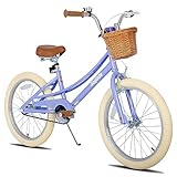 JOYSTAR 20 Zoll Kinderfahrrad für 7-10 jährige Mädchen, 20 Zoll mit Ständer & Korb, Kinderfahrrad,Lila