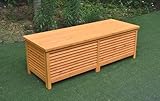 Mucola Auflagenbox Holz mit klappbarem Deckel 140x46x52cm Kissenbox Garten Aufbewahrungsbox für Gartenutensilien Gartenbox