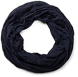 styleBREAKER Jersey Loop Schlauchschal in Crash Optik, Unifarben, Leichter Sommerlicher Schal, elastisch 01016041, Farbe:Midnight-Blue