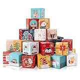 DIY Adventskalender zum Befüllen, 24 Leere Adventskalender Boxen zum Basteln und Befüllen, 2025 Personalisierte Weihnachtskalender Geschenkboxen für Kinder Erwachsene, Wiederverwendbare Weihnachtsdeko