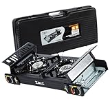 Z.M.C Premium Camping Gaskocher 2-flammig, Campingkocher mit Transportkoffer für Outdoor und Innenraum, Balkon Tisch Kocher Doppelgaskocher mit Piezozündung, Campinggaskocher