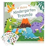 HOWAF Freundebuch Kindergarten Junge Meine Ersten Freunde Freundebuch Dino Meine Kindergartenfreunde Buch Freundschaftsbuch Kindergarten Kindergartenfreundebuch für Kita Kindergartenkinder