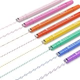 AECHY 8 farbige Kurvenstifte für Notizen, Doppelspitze Stifte mit 8 verschiedenen Kurvenformen und 8 Farben feine Linien, Curve Textmarker Stift Set für Kinder Journaling Notizen