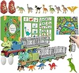 Adventskalender 2024 Kinder Auto Dinosaurier Adventskalender Dino Spielzeug Autos Dino Toy Car Geschenk Jungen Mädchen