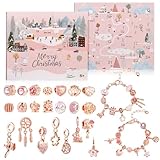 Ucouper Adventskalender Schmuck Frauen Armband Weihnachten Mädchen Geschenk Charms Beads Weihnachtskalender Damen Basteln Rosegold