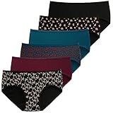 INNERSY Slips Damen Baumwolle Unterhosen Weiche Hipster Unterwäsche Frauen Panties Mehrpack 6 (M/40 EU, 3 Blumenmuster/3 Einfarbig)