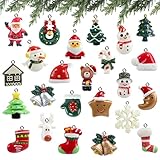 Naler 24-teilig Weihnachtsanhänger Christbaum Deko Weihnachtsbaumschmuck für Adventkalender, aus Harz