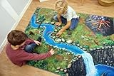 SkippiDoo Dinosaurier Spielteppich – Kinderzimmer-Teppich 160 x 120 cm, ideal für Spielfiguren, passend für Dinos wie z.B. Schleich®