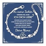 CheersLife Mutter Tochter Armband,Tochter Geschenke von Mama Papa,Herz Armband Damen,11 12 13 14 15 16 17 18 Geburtstag Mädchen,Weihnachten Valentinstag Geschenke Schulanfang Mädchen