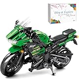 Technik Motorrad für Kawasaki Ninja 400, 862 Klemmbausteine Technik Rennen Motorrad Bausteine, Technik Supermotorrad MOC Motorbike Für Jugendliche Sammler Erwachsene, Kompatibel mit Großen Marken
