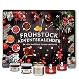 Frühstück Adventskalender 2025 mit 24 leckeren Marmeladen und Honig in Portionsgrößen, Weihnachtskalender mit süßen, abwechslungsreichen Frühstücksaufstrichen Geschenkset