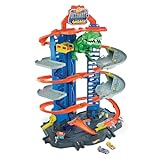 Hot Wheels GJL14 - City Robo-T-Rex, MEGAcity Parkgarage mit T-Rex Angriff, mehrstöckig, Mehrspieler-Modus, Platz für +100 Fahrzeuge im Maßstab 1:64, Spielzeug Geschenkidee für Kinder ab 5 Jahren