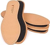 Bison - Leder Schuheinlagen Schuhe - Schweißfüße und Fußschmerzen - Leather Shoe Insoles - Geruchsabsorber Sohlen für Damen und Herren Schuh (3 Paare, 45)