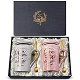 Doublewhale Oma und Opa Geschenk, Geschenke für Großeltern, Ihr Werdet Oma und Opa Geschenke, Geschenk zum Hochzeitstag Geburtstag Muttertag Vatertag Ostern, 14Oz Rosa und Grau Keramikbecher