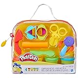 Play-Doh Starter Set, mit 4 Dosen zu je 56 Gramm und 9 Accessoires zum Schneiden und Formen, dazu Tasche zum Aufbewahren, für Kinder im Vorschulalter, Kinder