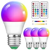 4 Stück 5W A50 Dimmbare Mehrfarbige Edison LED Lampe Mit Fernbedienung, E27 Schraubsockel, Farbwechselbirne, RGB+warmweiß, Energiesparbirne, Geeignet Für Alltagsbeleuchtung Und Stimmungsbeleuchtung