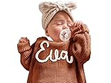 GELLEDI Personalisierte Baby Strickpullover, benutzerdefinierte Baby Pullover mit handgesticktem Namen und Monogramm, einzigartiges Geschenk für Baby