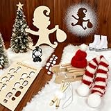 Wichtel Zubehör Weihnachten, Winterwichtel Ski Set, mit Wichtel Schlitten Wichtel Schablone Fußabdruck, Schlittschuhe, Schal Mütze Kleine Laterne, Wichteltür Wichtelzubehör Puppenhaus Zubehör