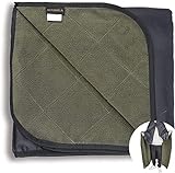 ACUSHLA wasserdichte Fleecedecke, Campingdecke für kaltes Wetter, Outdoor, Strand, Picknick, Stadion, Fußball, Auto, isoliert, Winddicht, sandfest und maschinenwaschbar, 145 x 200 cm, Armeegrün