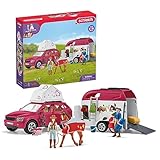 schleich 42535 HORSE CLUB Abenteuer mit Auto und Pferdeanhänger, 110 Teile Spielset mit schleich Pferde Figur, Hannah, ihrem Vater & viel Zubehör, Spielzeug für Kinder ab 5 Jahren