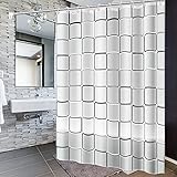 JIASHA Wasserdicht Duschvorhang, 200 x 200 cm Antibakteriell Duschvorhang Badvorhänge Badvorhang Duschvorhänge Waschbar Shower Curtains mit 14 Duschvorhängeringen, für Dusche und Badewanne (1)