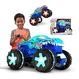 Hot Wheels Monster Trucks Ferngesteuertes Auto, Spielzeugtruck, übergroßer Mega-Wrex Alive im Maßstab 1:15 mit Fernbedienung, 3 ferngesteuerte Spielmodi mit interaktiven Lichtern und Geräuschen, JBD90