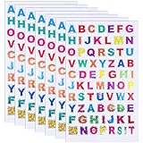 QINREN 60 Blätter Buchstaben Aufkleber Klebebuchstaben Glitzer Buchstaben Selbstklebend für Scrapbooking oder Verschönerung