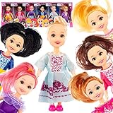 Kinderplay Set Von 6 Bunten Puppen - Mode Prinzessinnen für Das Puppenhaus | Figuren, KP1617