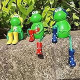 Deko Garten Frosch Figuren, 3 Stück Gartendeko Statue, Tiere Ornament Gartenfigur Für Außen, Harz Statue Bauernhof Balkon Miniteich Teich Wohnzimmer Office Deko (B)
