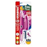 STABILO - Schulfüller ergonomisch für Linkshänder mit Anfänger-Feder A - EASYbirdy 3D DreamWorld Special Edition in pink - inkl. Patrone