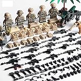 ATING Army Military Mini Figures Set, K106 Alpha Special Forces Building Blocks Soldiers Mini Figures Weapons Car Toy, Birthday Gift for Children from 4 Years