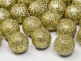 P&D 25 Glitzer Dekokugeln Dekobälle Gold 2 cm - Weihnachten - goldene Hochzeit