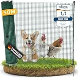 NATURIZ® Weidezaun & mobiler Hundezaun 50m - Camping Zaun für Hunde ohne Strom, Begrenzungszaun, Gartenzaun, Hühnerzaun extrem stabil, 90cm hoch (50m)