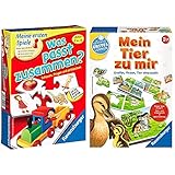 Ravensburger 21402 - was passt zusammen? - Puzzelspiel für Kinder & Mein Tier zu Mir - Puzzelspiel für die Kleinen - Spiel für Kinder ab 1 und 1/2 Jahren, Spielend erstes Lernen für 1-4 Spieler