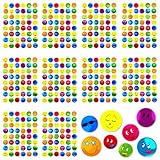 Oblique Unique 480 Sticker mit lächelnden lachenden und frechen Gesichtern - Lustige bunte Aufkleber für Kinder und Erwachsene - 10 Bögen je 48 Sticker - Deko Basteln Belohnung