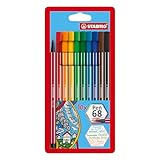 STABILO Premium-Filzstift Pen 68-10er Pack - mit 10 verschiedenen Farben